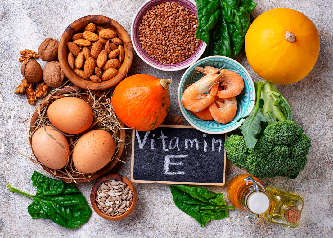 Assortment food sources of vitamin E