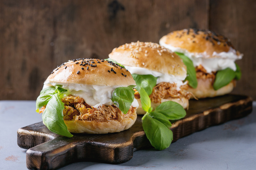 Homemade Mini Burgers with Pulled Chicken